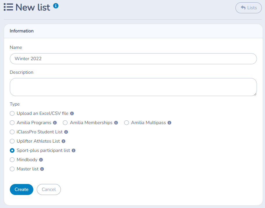 Building a list of participants from Sport-plus — illustration