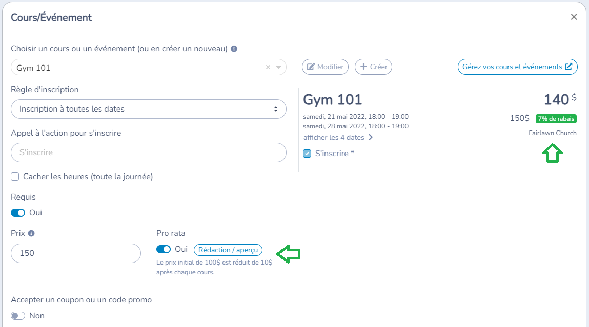 Rabais: codes promotionnels, subventions, coupons, formulaires sur mesures et pro rata — illustration