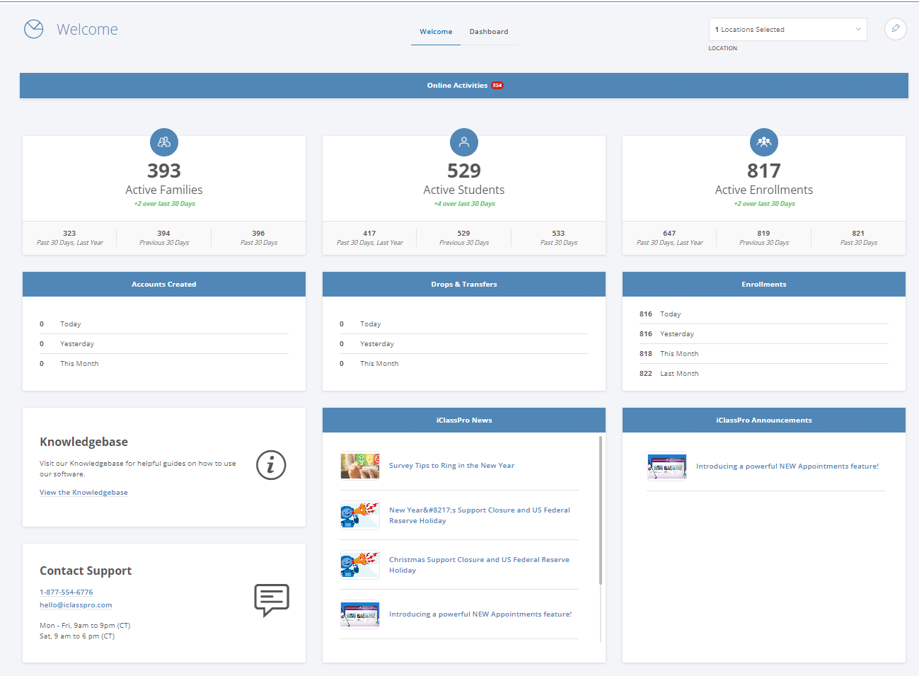 Jackrabbit vs iClassPro vs Activity Messenger: iclasspro example