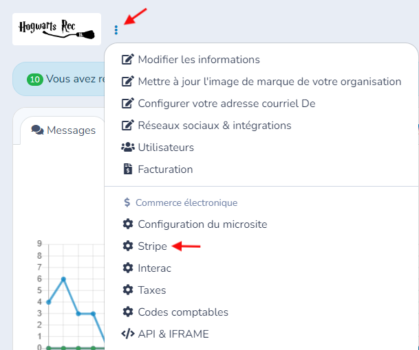 Configuration de vos lecteurs Stripe — capture d’écran