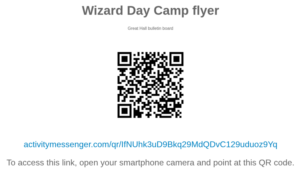 Print page for Quidditch Tryouts, with placement Library poster and the Print button