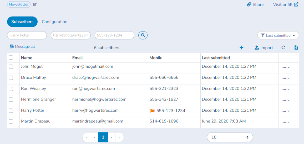 Building a list of subscribers using a form and landing page — illustration