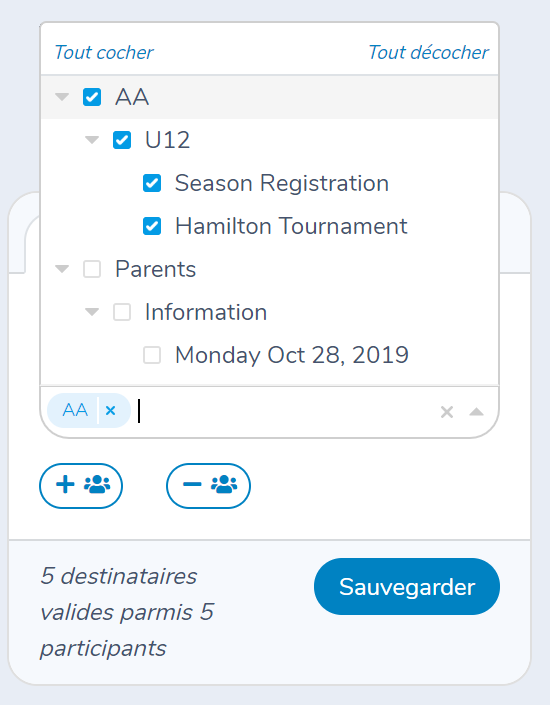 Création d'une liste à partir de participants d'Amilia — illustration