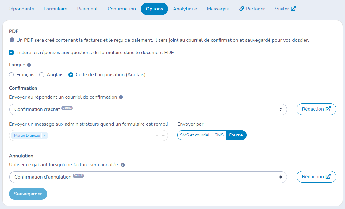 Contrat de location : Étape 4 - La page de confirmation, les options PDF et notification