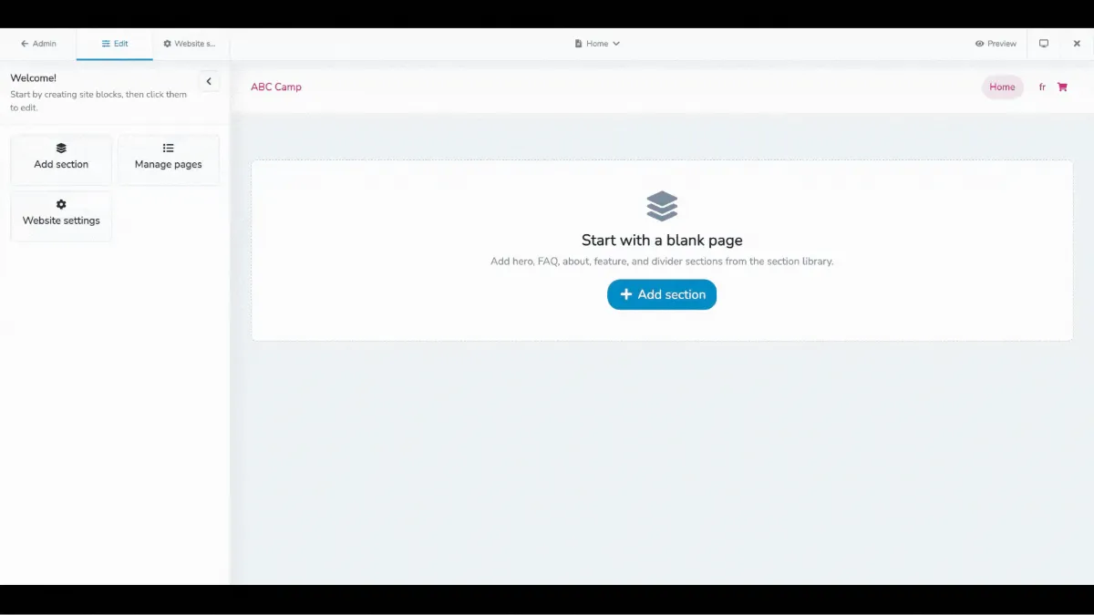 Activity Messenger website builder