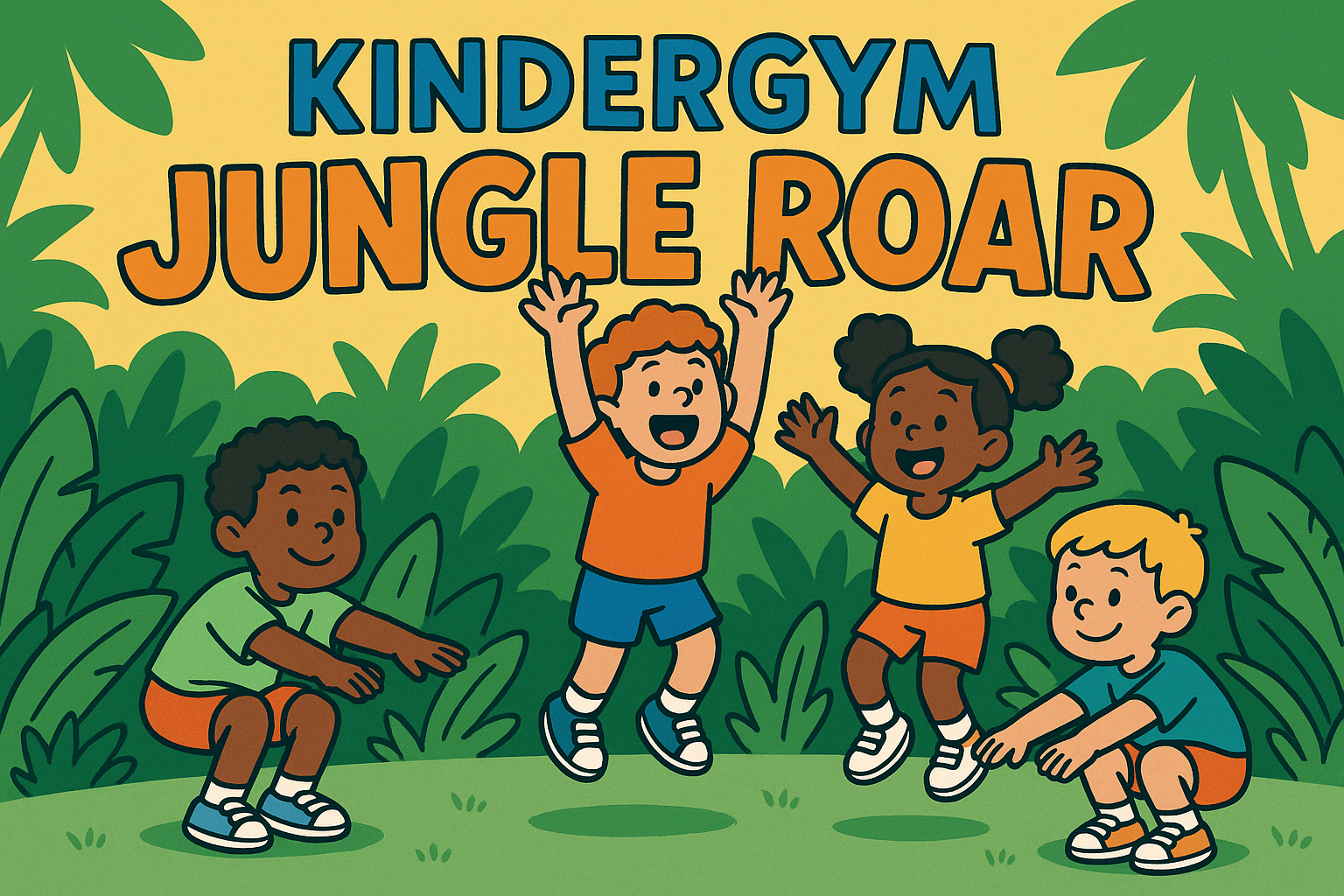 Kids squats, jumps jungle "Kindergym Jungle Roar"