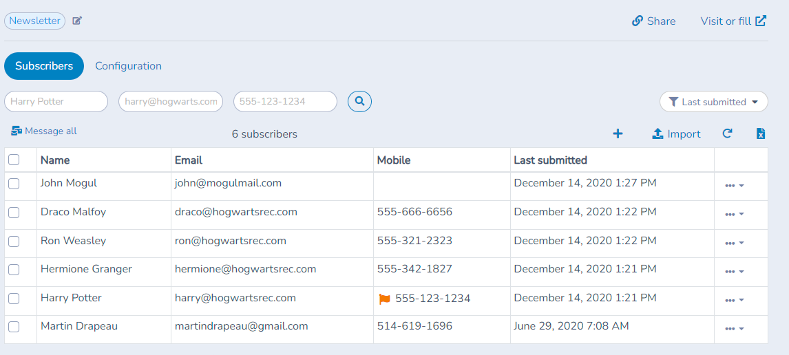 Building a list of subscribers using a form and landing page — illustration