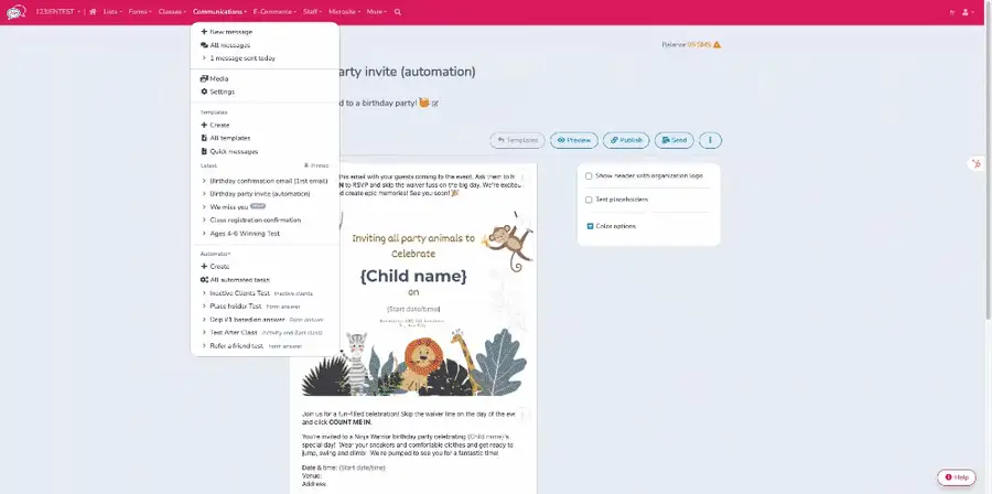 3. Invitation template and automation — illustration