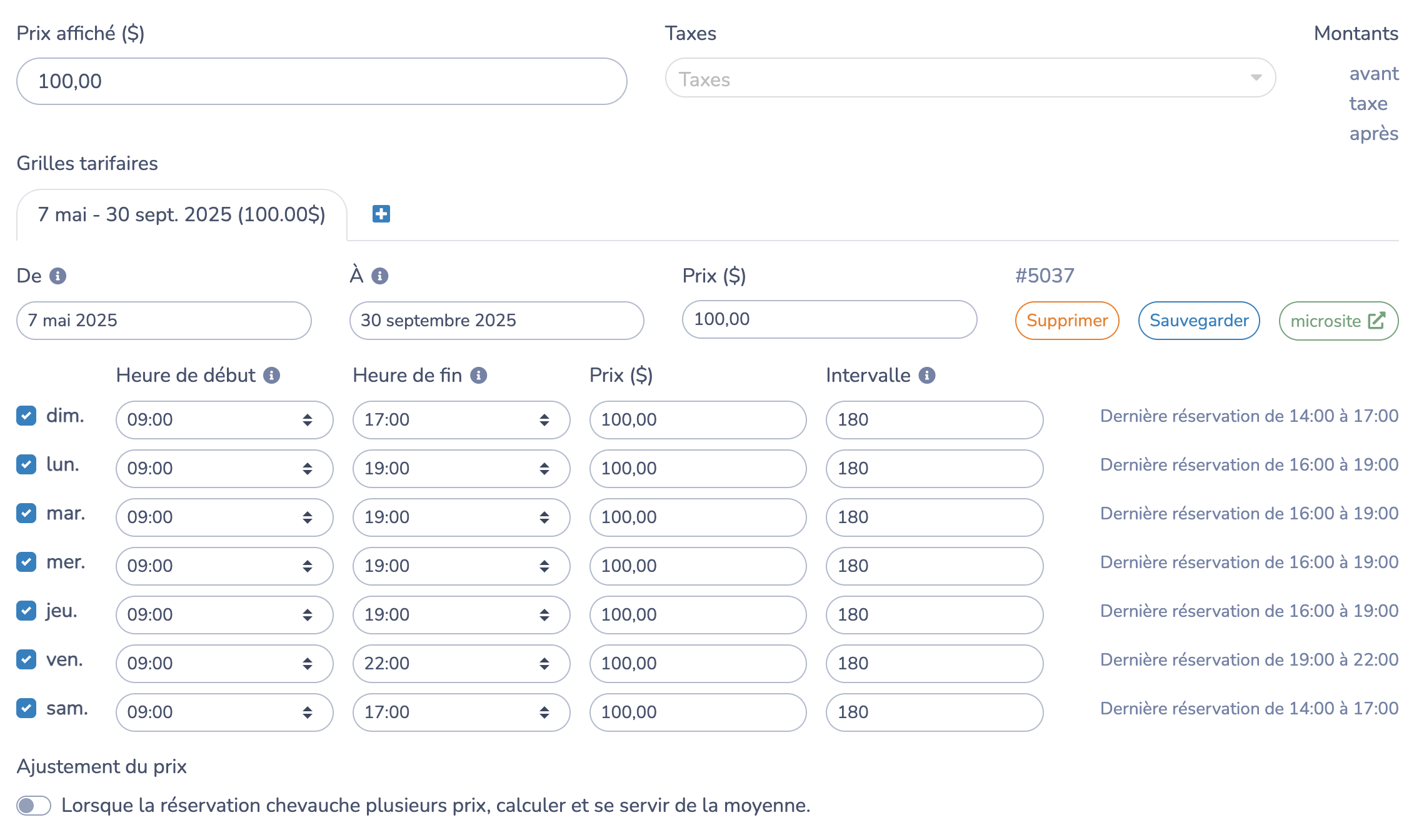 Configurer les plateaux disponibles