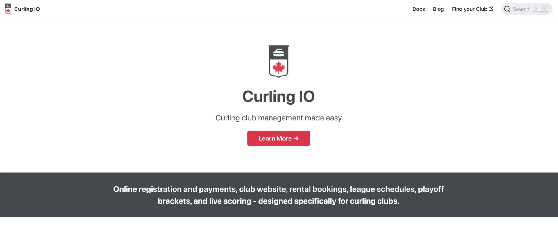 Curling IO for Curling Management Software