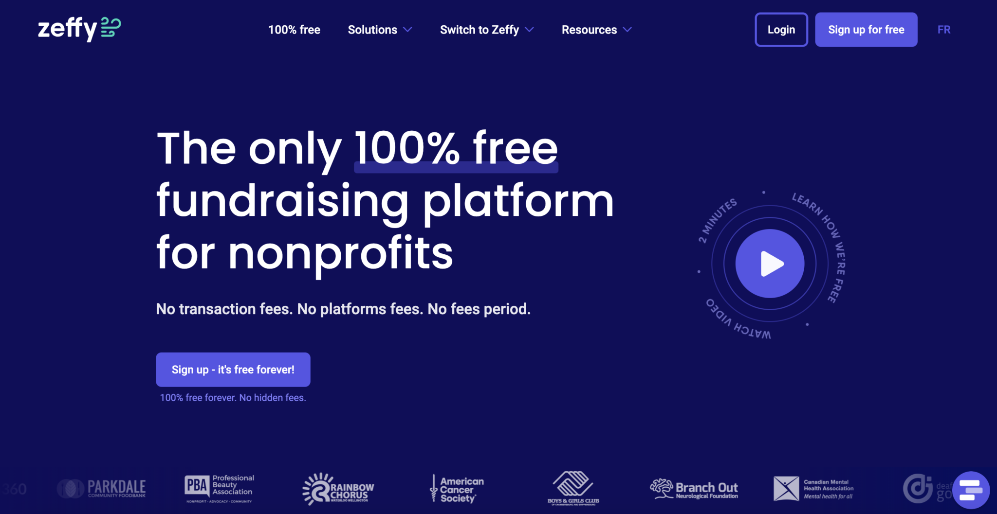 Zeffy Event Ticketing Software homepage