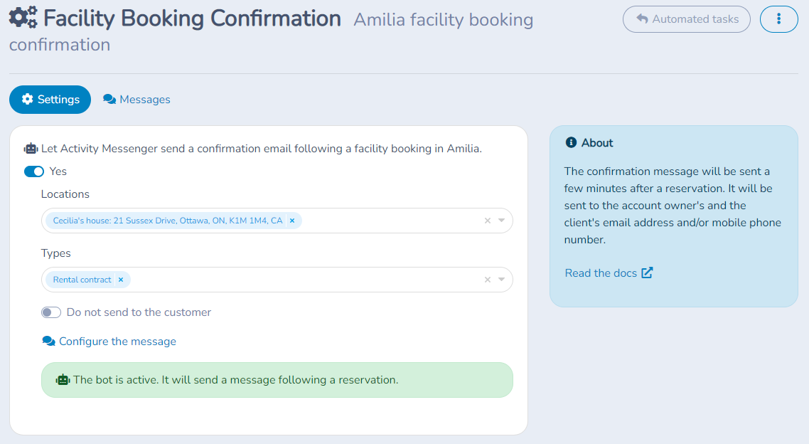 Automating Amilia facility booking confirmation — illustration