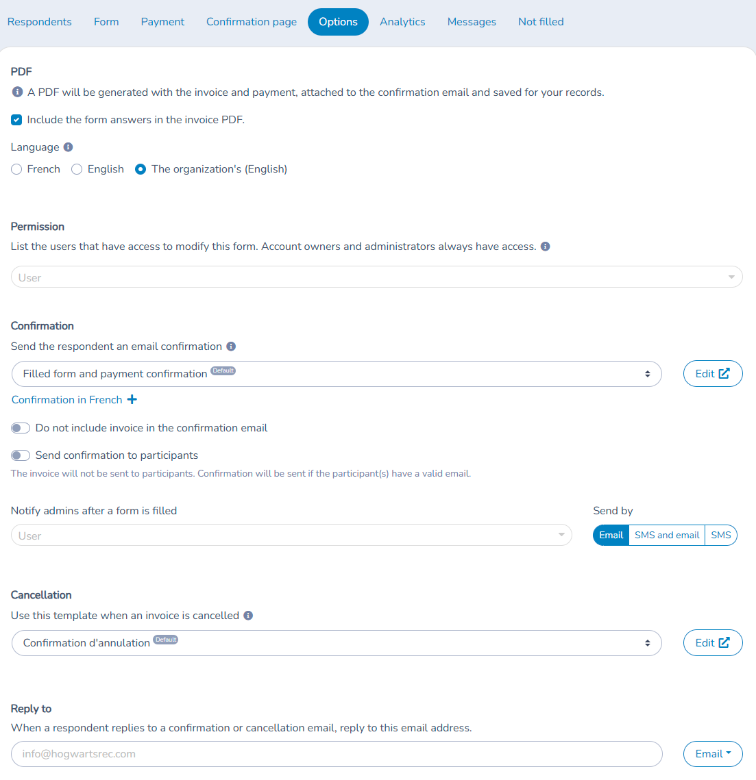 Rental contract: Confirmation page, PDF options and notification
