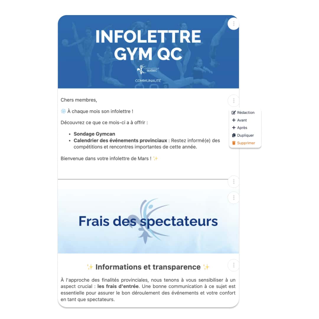 Envoi de vos infolettres