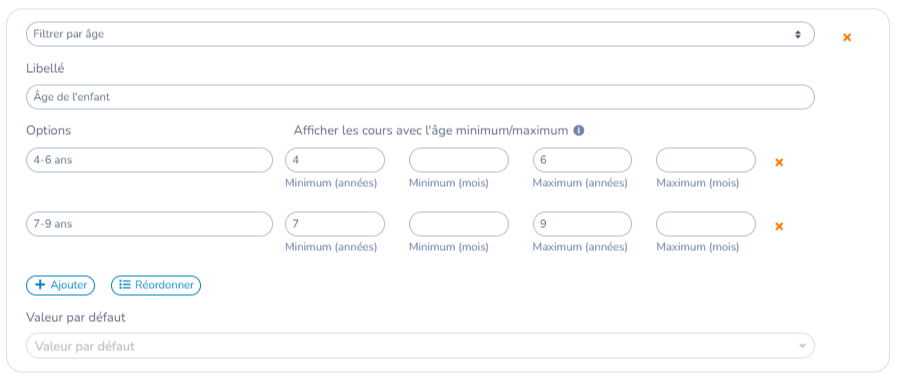 Configuration de Plusieurs cours, étape 4