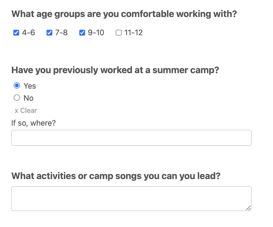 Add questions to get a better understanding of candidates