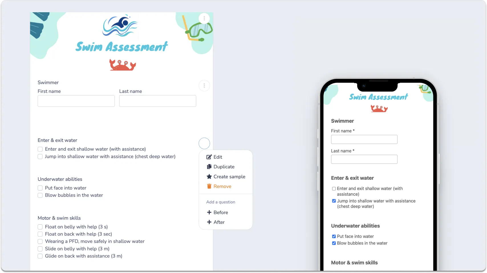 Design Your Assessment Form