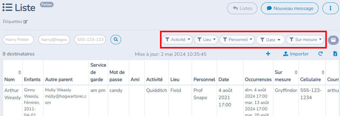 Création d'une liste de destinataires à partir d'un fichier Excel ou CSV — illustration