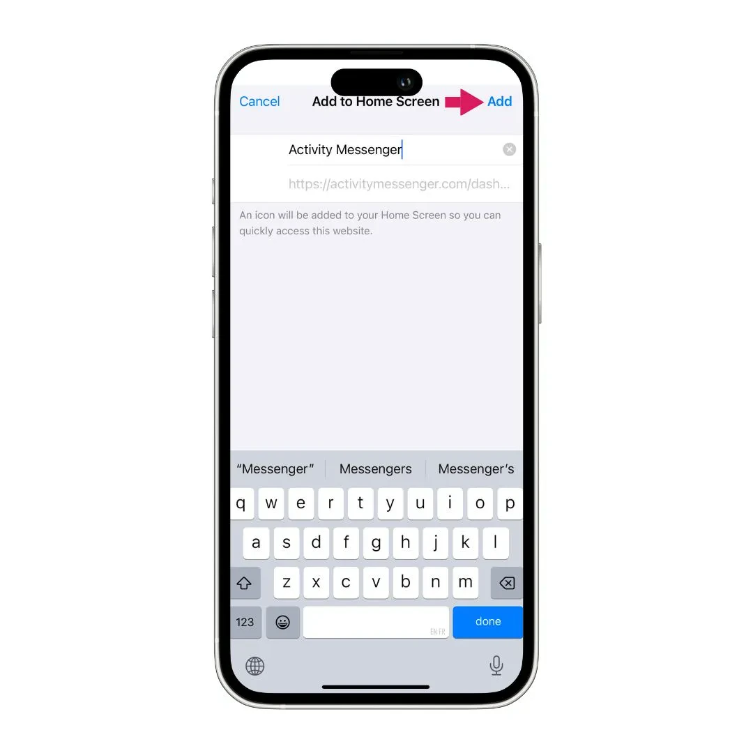 Customize the Name and Tap Add