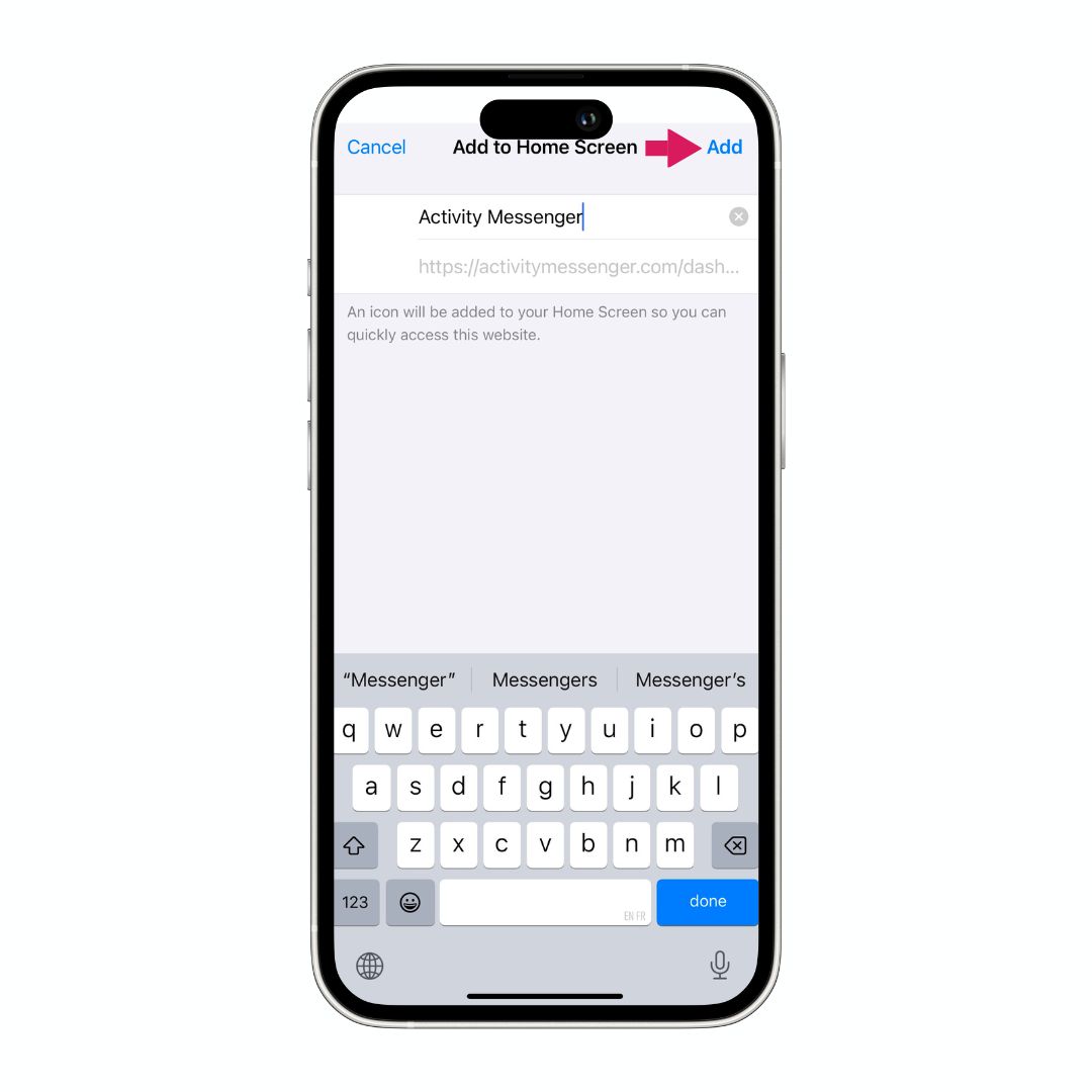 Customize the Name and Tap Add