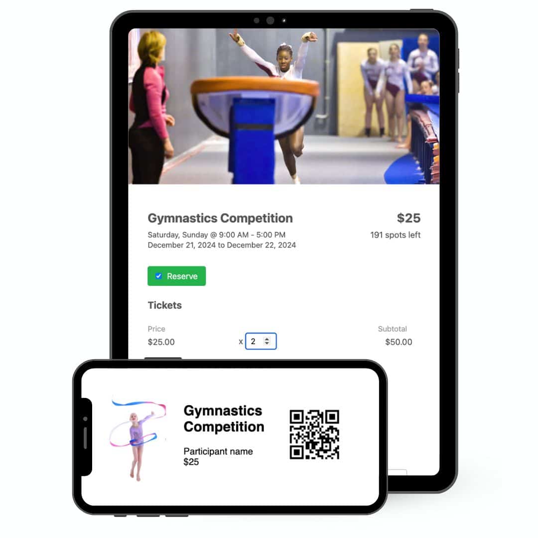 Ticket sales for your competitions or tournaments