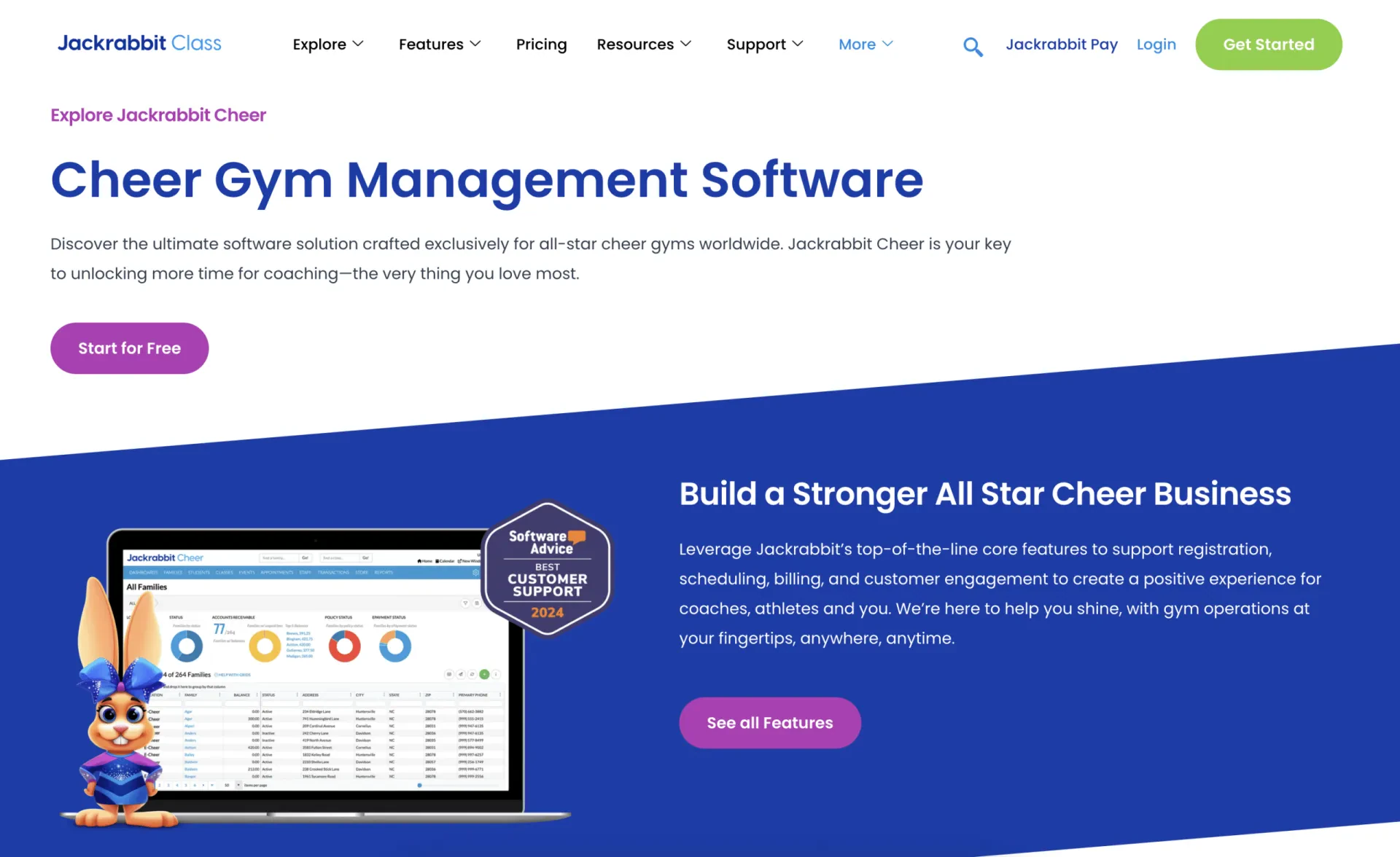 Jackrabbit class as a cheerleading management software alternative