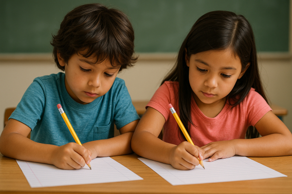 Kids writing