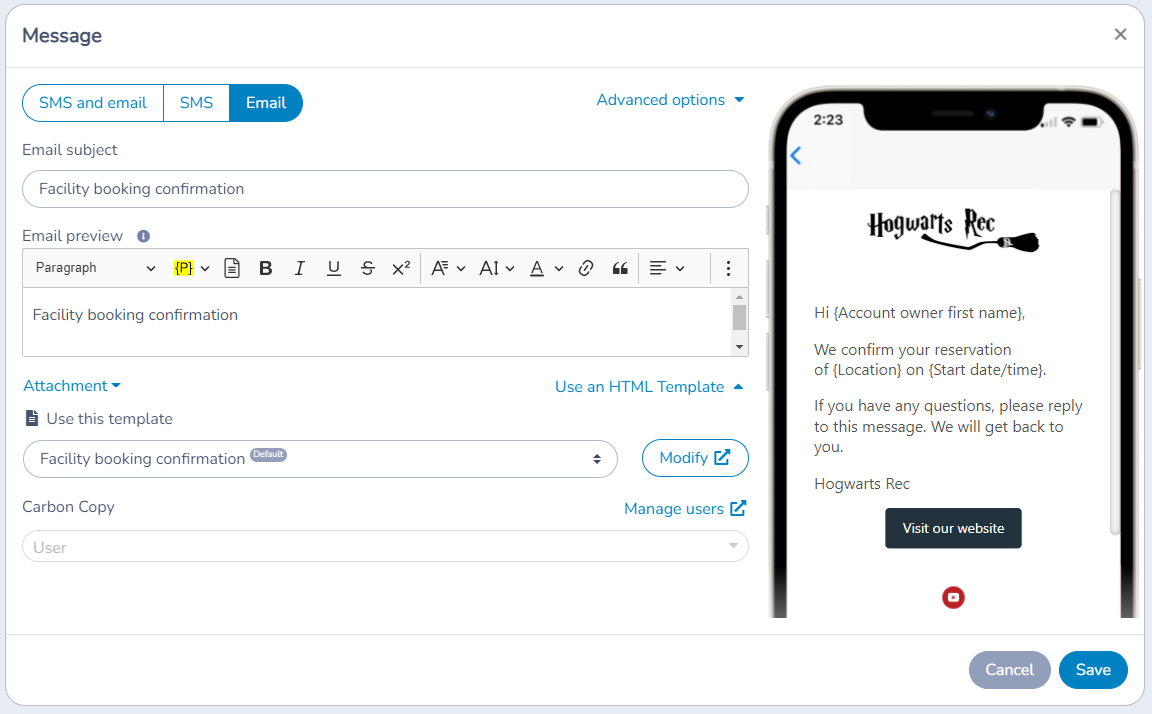 Automating Amilia facility booking confirmation — illustration