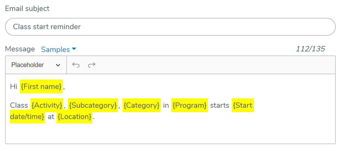 Personalizing email/SMS messages with placeholders — illustration