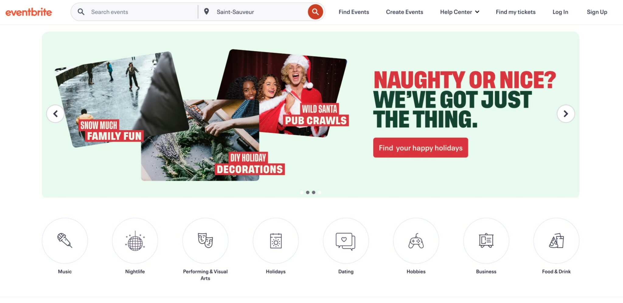Eventbrite Event Ticketing Software homepage
