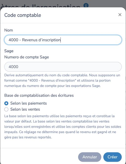 Extraire le numéro de compte Sage du nom du code comptable