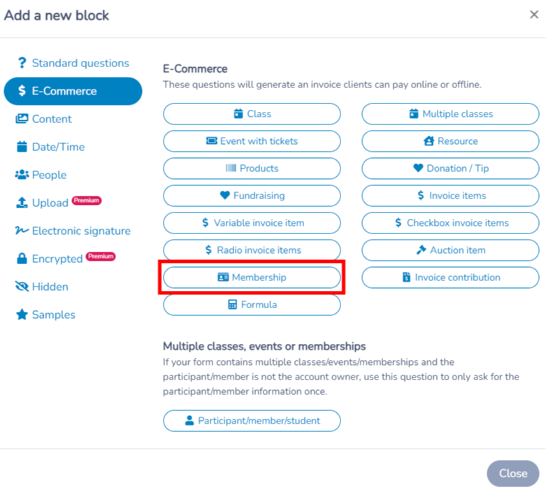 Payment forms — illustration