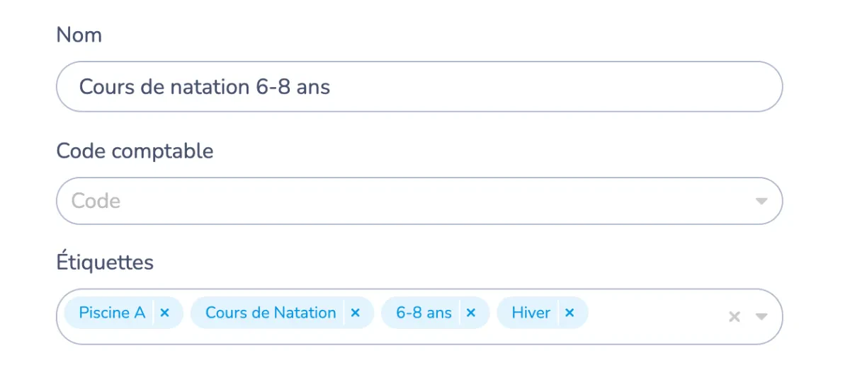 Création de cours avec étiquette