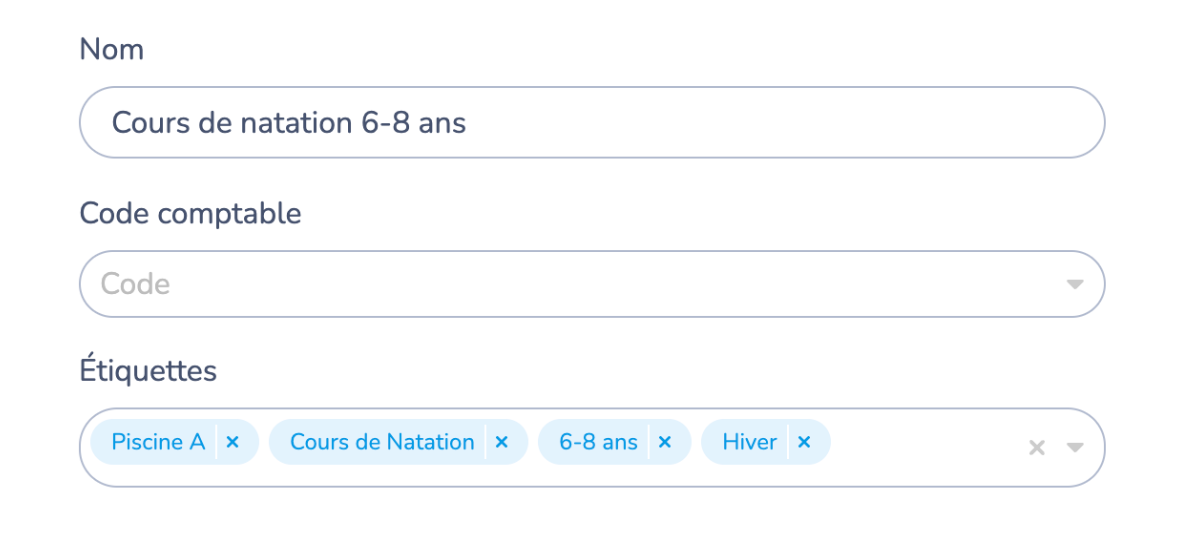 Création de cours avec étiquette