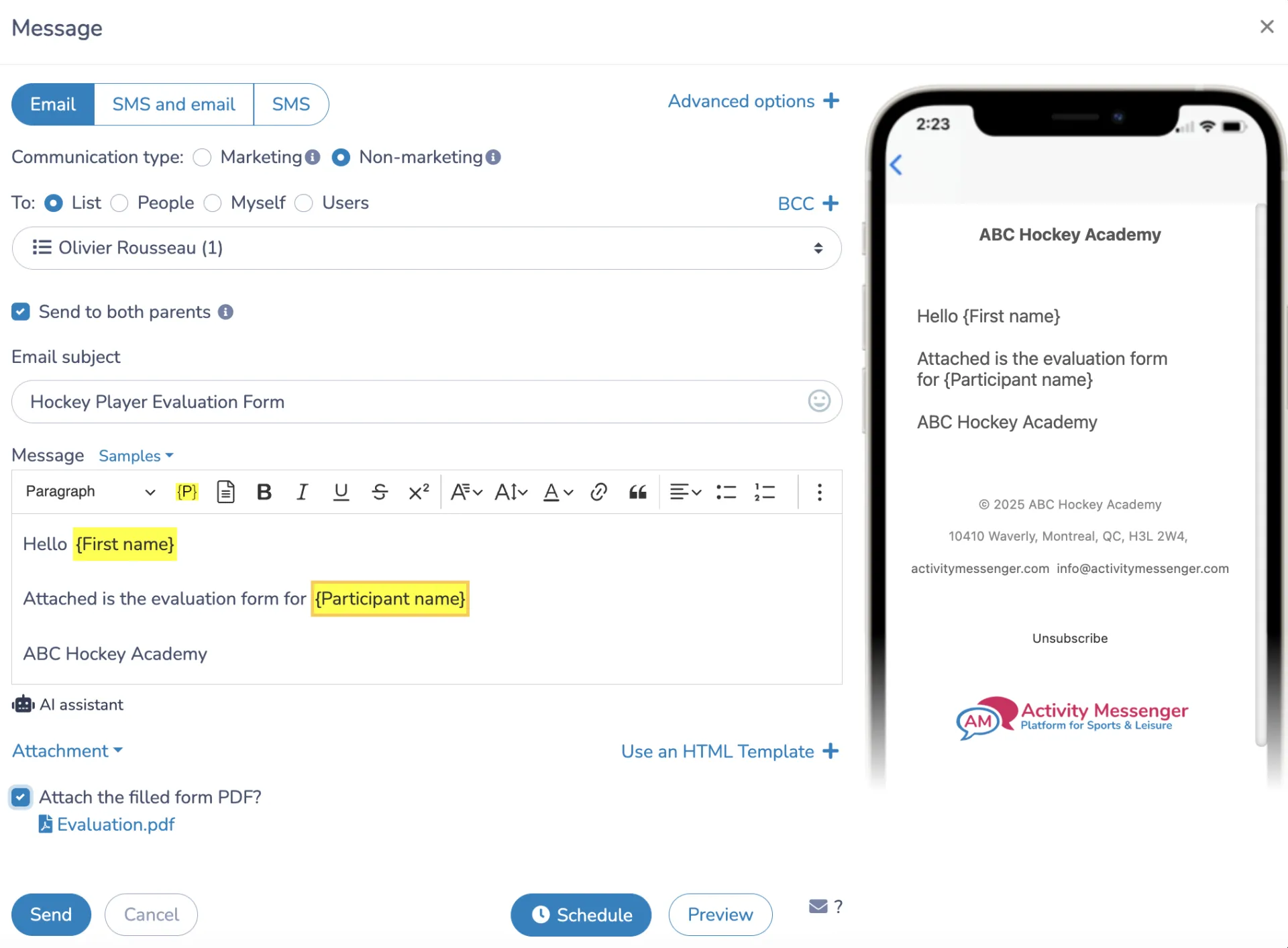 How to Create a Hockey Player Evaluation Form