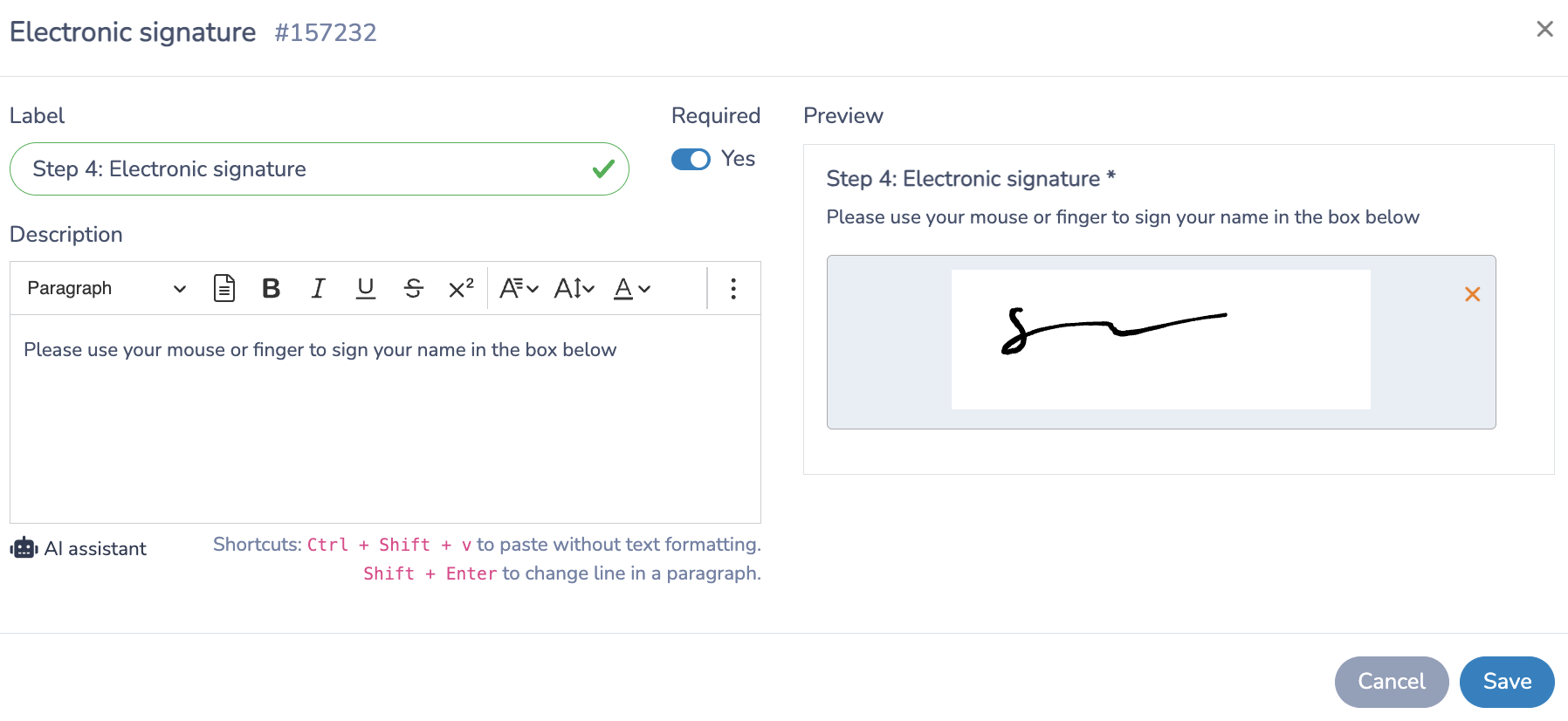 Add digital signature to online dance liability waiver