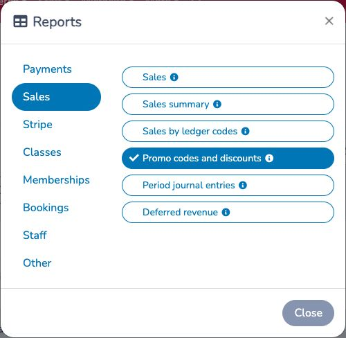 Choose a financial report by category