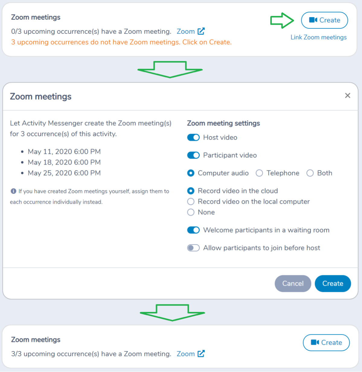 Running Zoom classes with Amilia — illustration