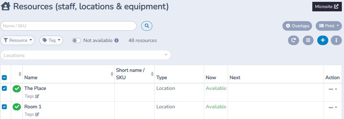 Resources (locations and staff) — illustration
