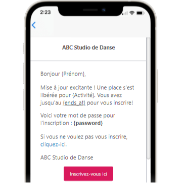 Liste d'attente sur formulaire d'inscription — illustration