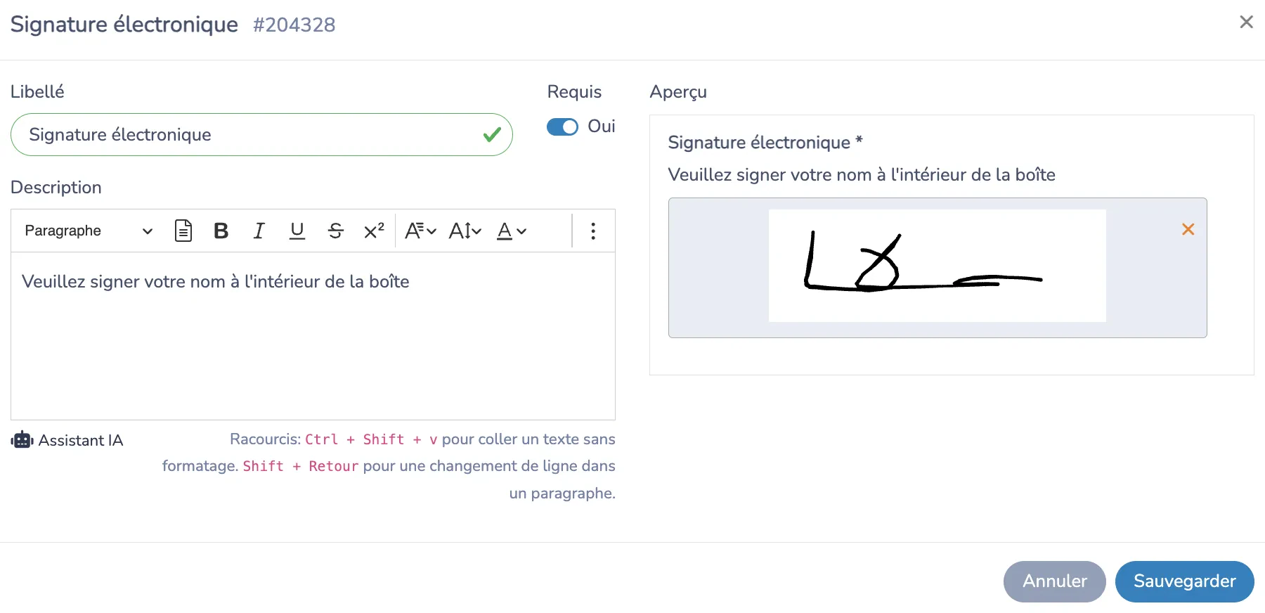 Inclure les signatures numériques: