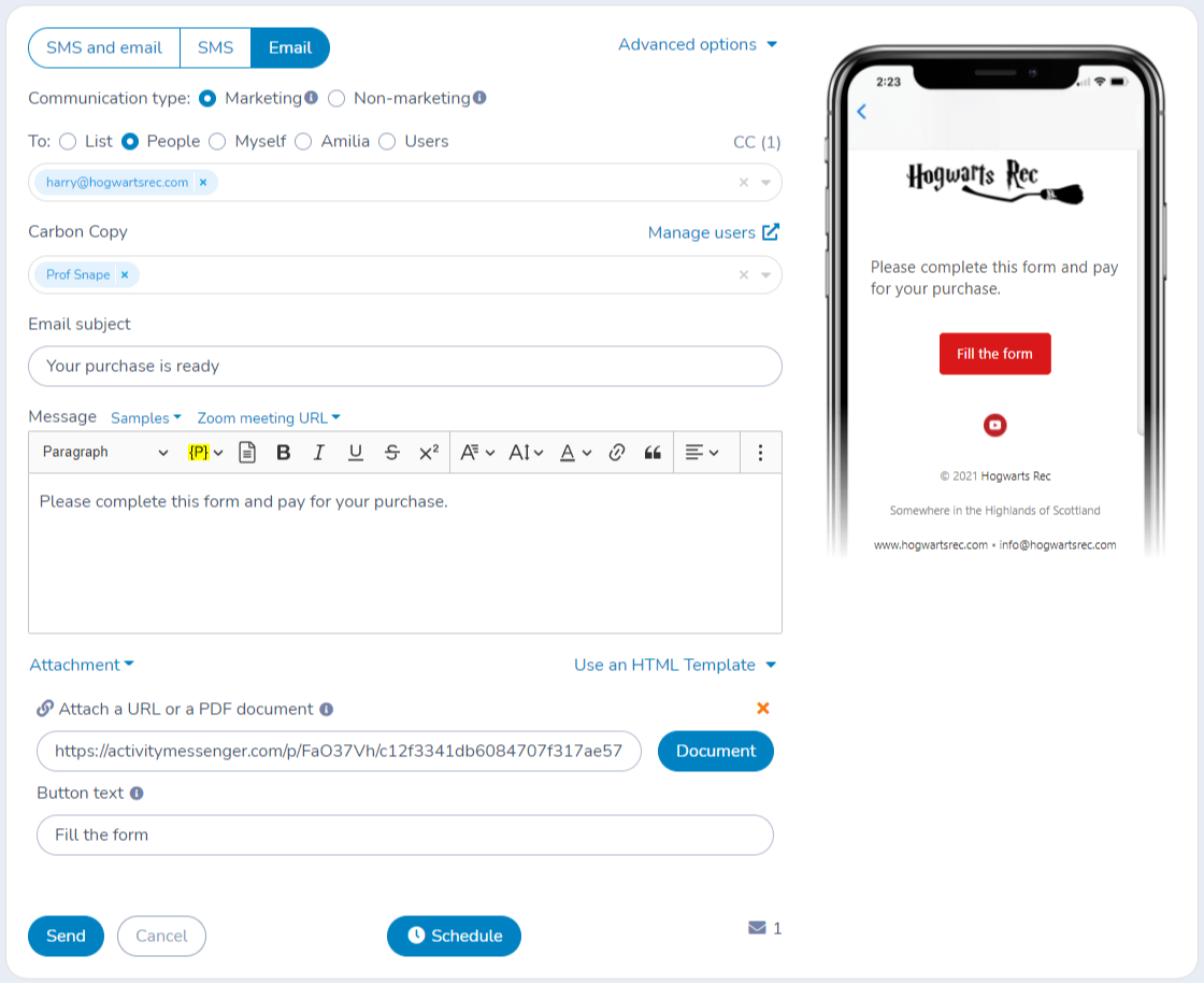 Pre-filling a payment form for a client — illustration