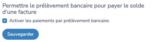 Activer les prélèvements bancaires canadiens pour payer le solde d'une facture
