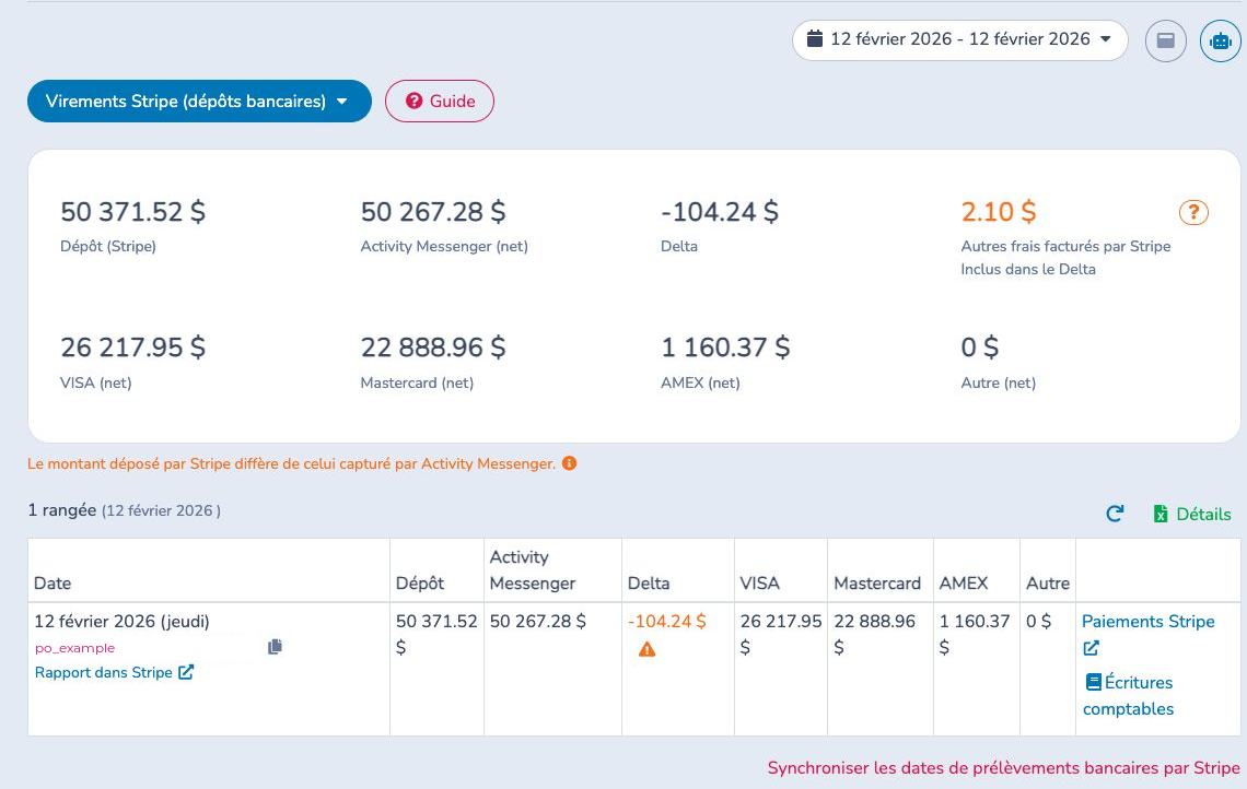 Faire correspondre les virements Stripe aux dépôts bancaires
