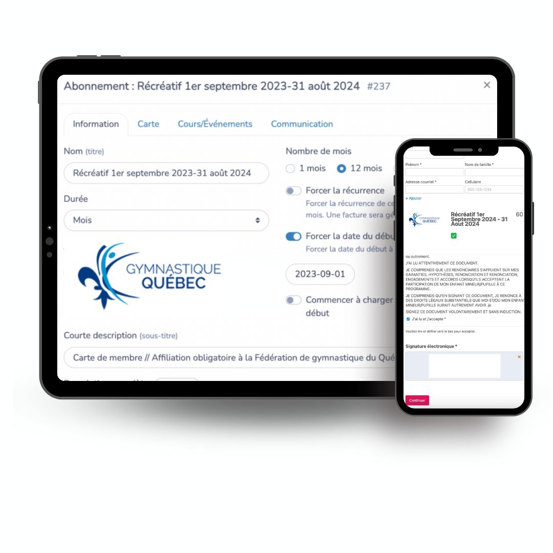 Gestion des affiliations Gymnastique Québec