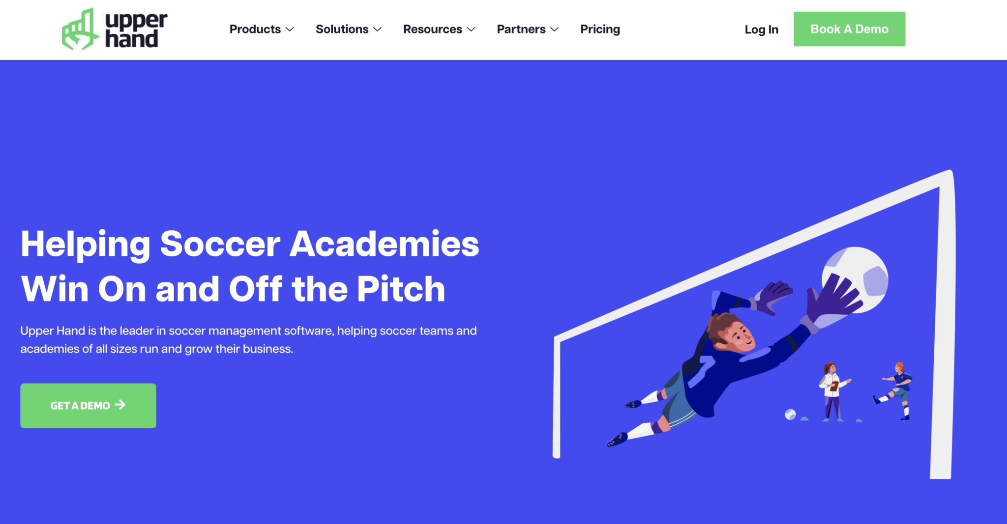 Uplifter homepage for soccer team management software