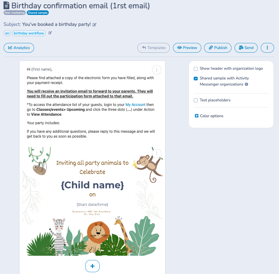 2. Creation of the RSVP form — illustration