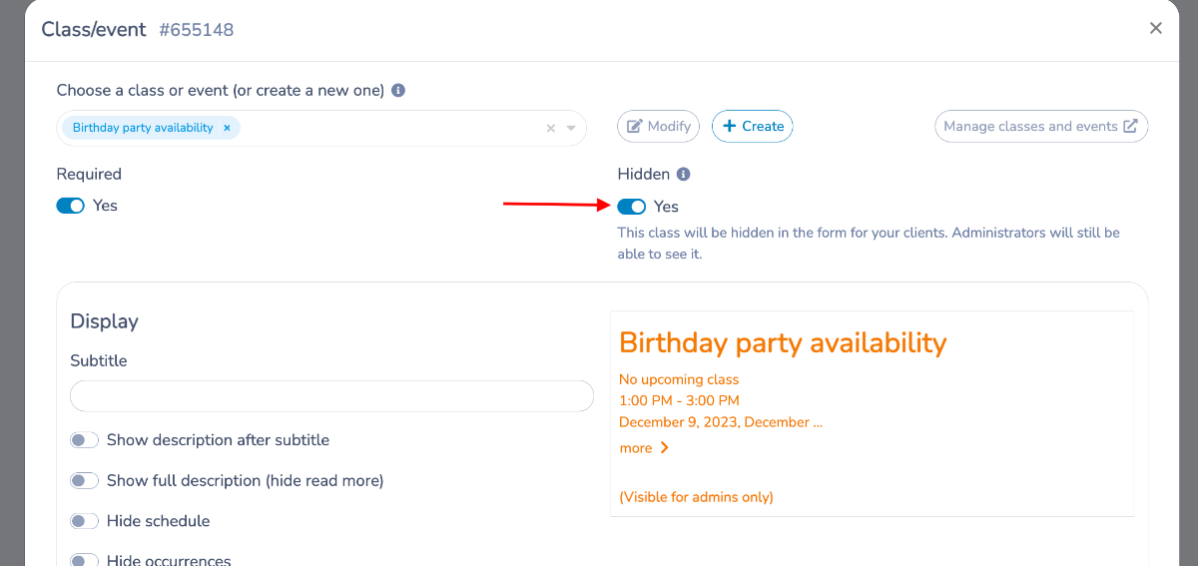 2. Creation of the RSVP form — illustration