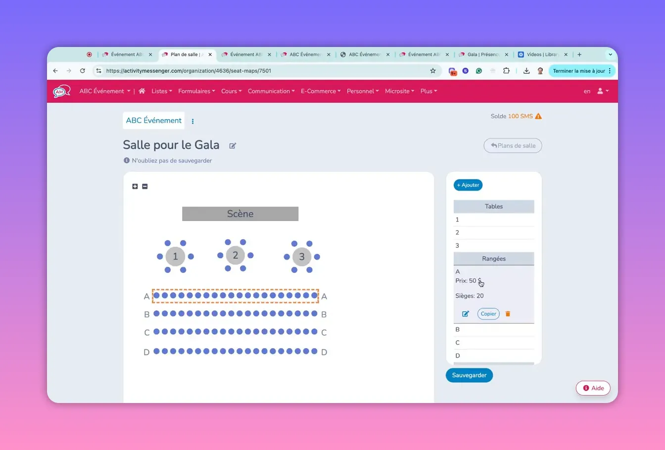 Création du plan de salle