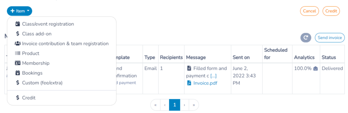 Adding new invoice items